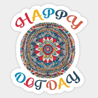 Happy dot day flower circle Sticker